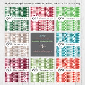 Save 50% off this teal gingham paper set when you buy in a bundle. Check out the links in the item description.