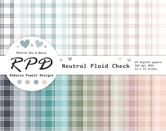 Karo-Nahtlosmuster, digitales Papier, neutrale Farben & Weiß, Scrapbook-Seiten, Hintergründe, kommerzielle Nutzung