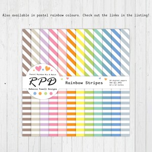 Horizontal & Diagonal Stripes Seamless Digital Paper, Printable ...