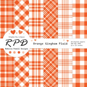 Larger examples of 6 papers with gingham and plaid check patterns.
