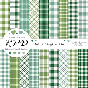 St Patricks groene en witte geruite cheques Digitaal papier, naadloze patronen, scrapbooking, achtergronden, commercieel gebruik