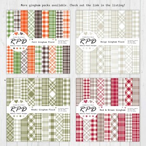 More gingham digital paper packs available in a variety of colours.