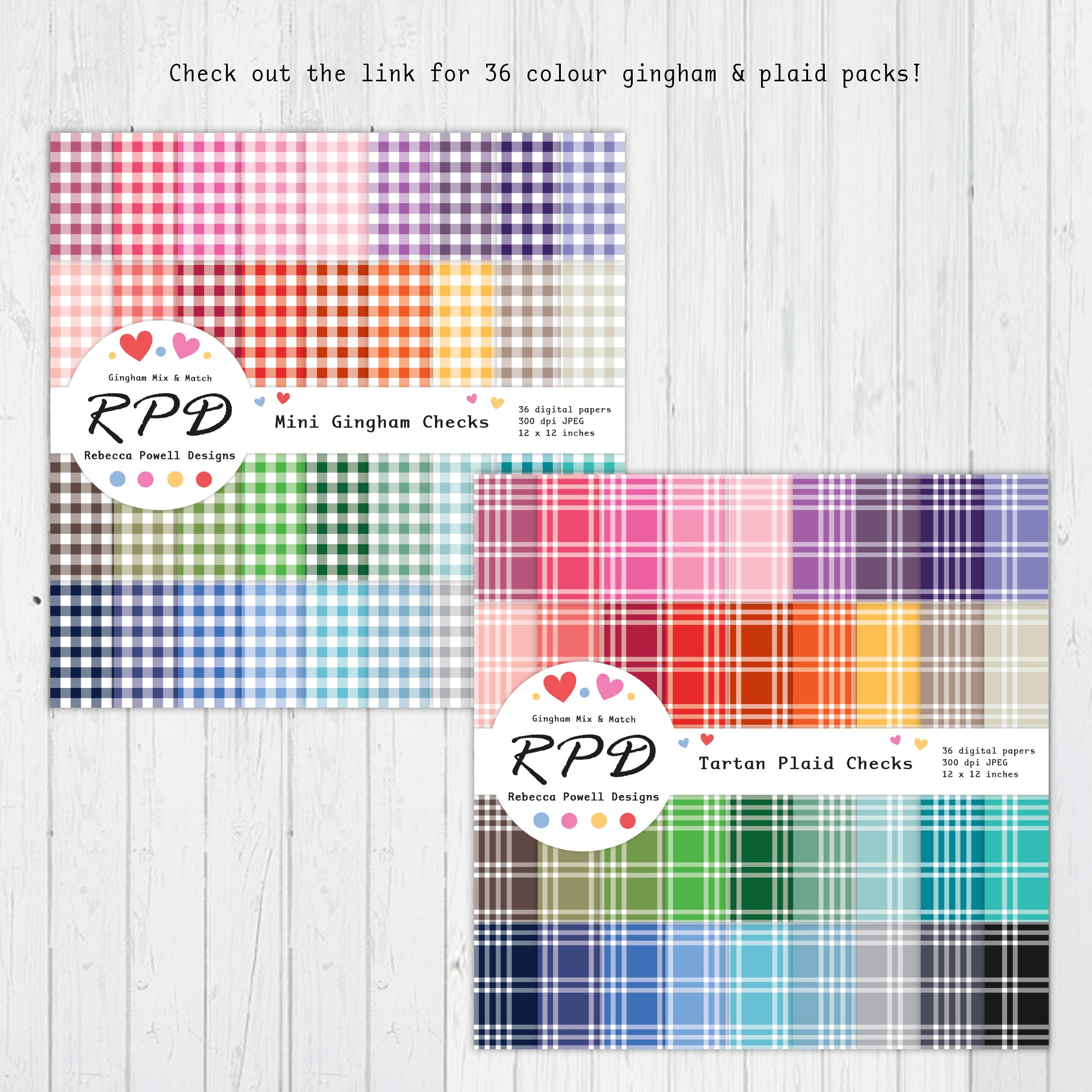 Valentines Pink & Red Gingham Plaid Digital Paper, Seamless Patterns ...