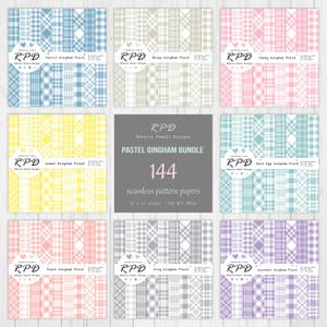 Pastel Gingham Plaid Large Paper Pack: Seamless Patterns (Digital Download)