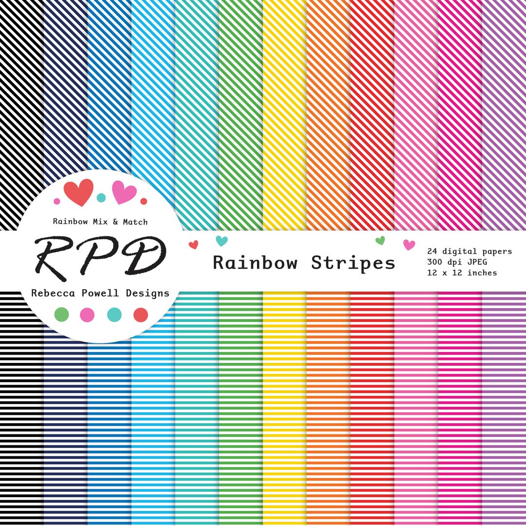 Narrow Stripes Digital Papers Pack: Seamless Striped Patterns (instant ...