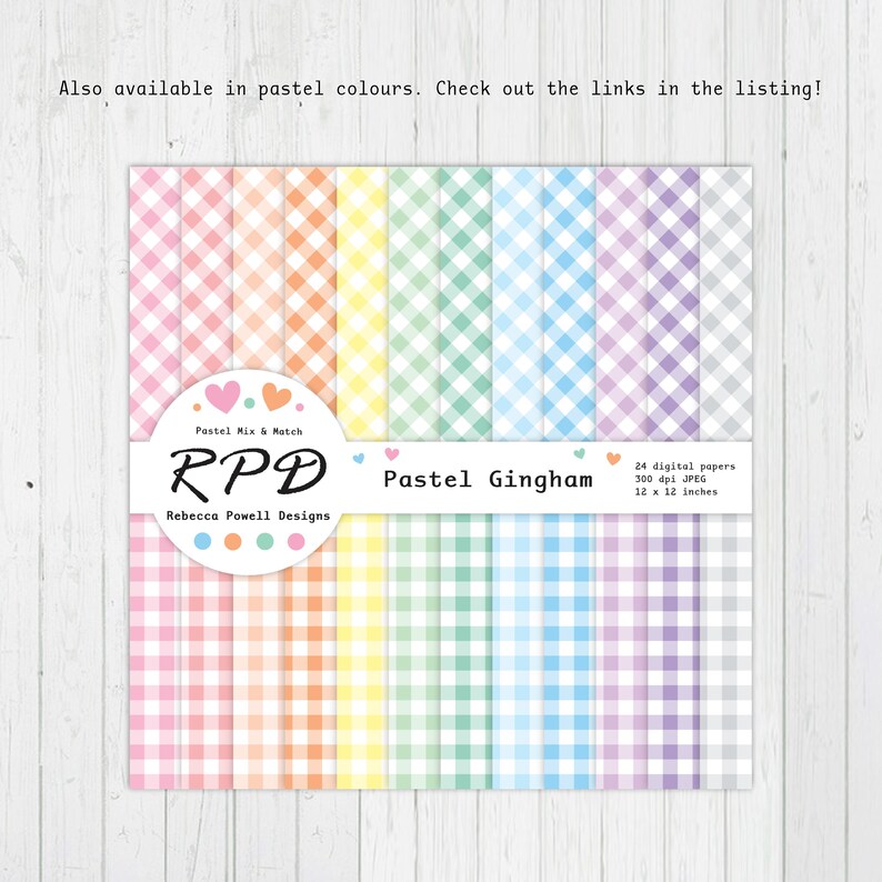 This gingham paper pack is also available in pastel colours.