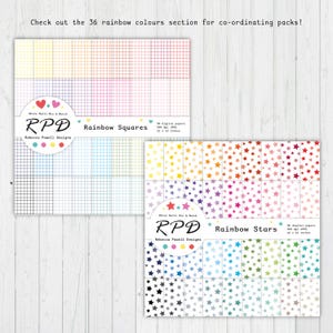 Lined Pattern Seamless Digital Notebook Paper Pack, Rainbow Colours ...