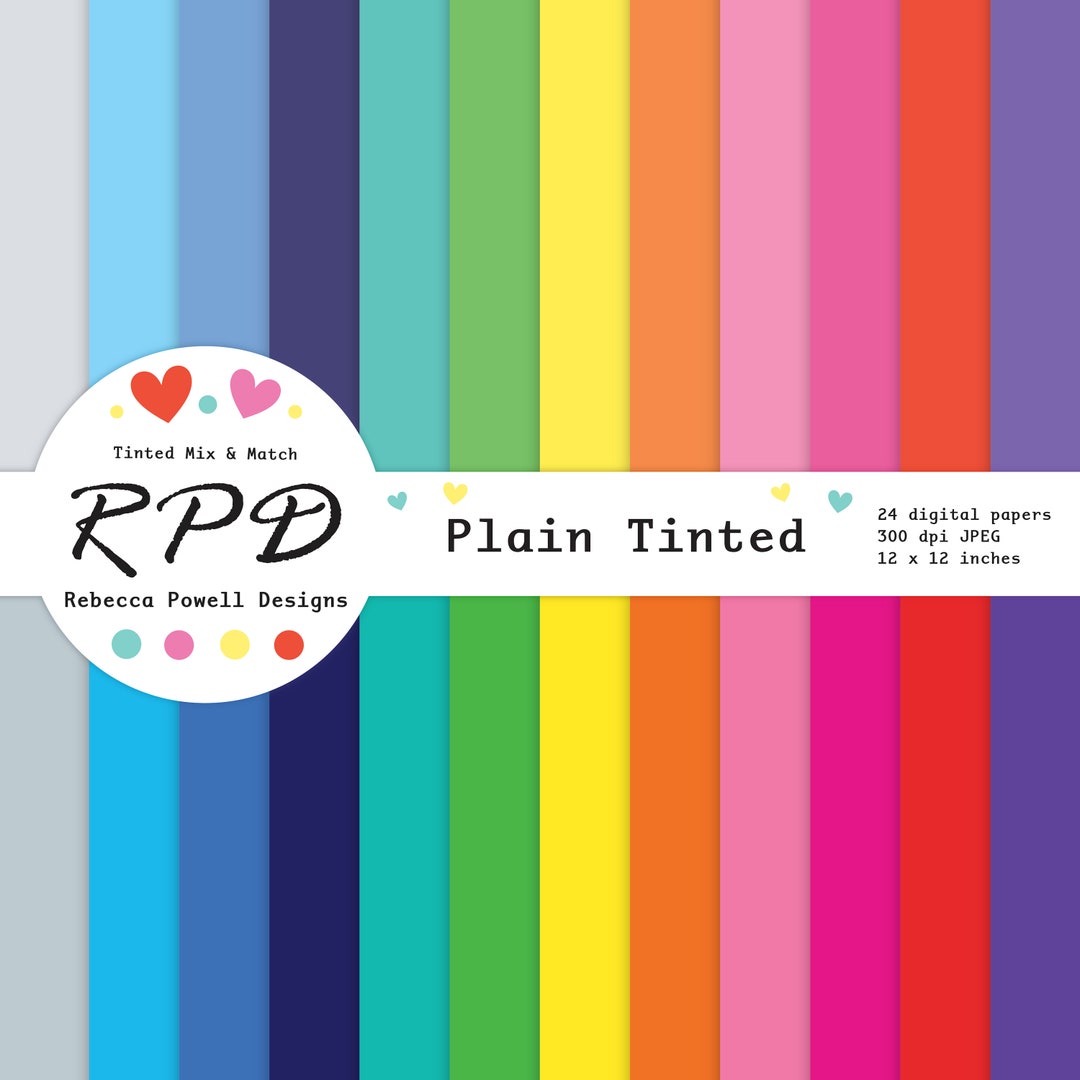 Plain Solid Tinted Multi Colours Digital Paper, Seamless, Scrapbook ...