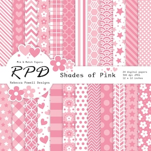 Paquet de papier numérique sans couture, points de confettis roses et blancs, pages de scrapbooking, arrière-plans, usage commercial