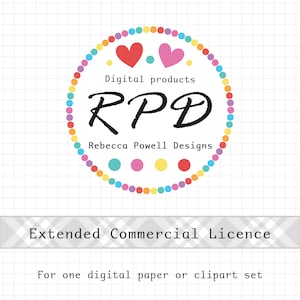 Extended Licence - No Credit Needed for 1 Clipart or Paper Set