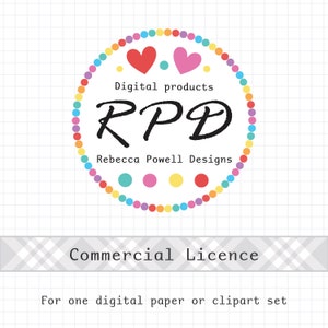 Commercial Use Licence, No Credit Required, for ONE Clipart or Paper Set