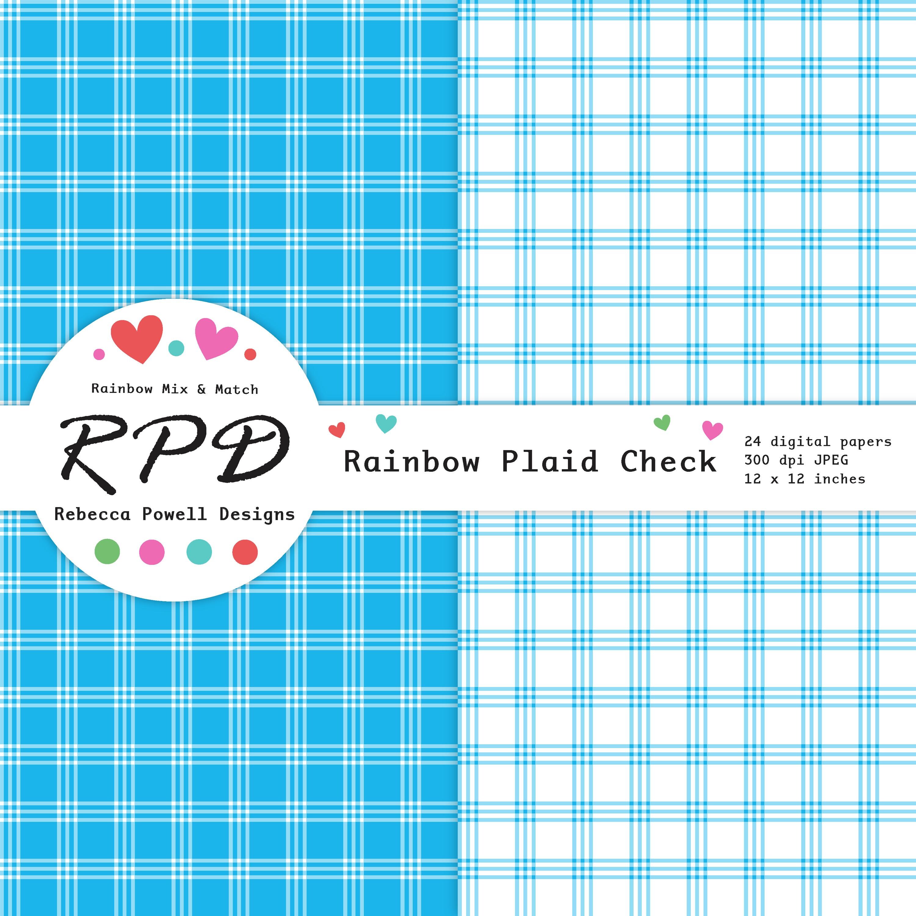 Rainbow Plaid Digital Paper Pack – Seamless Scrapbook Patterns (digital ...