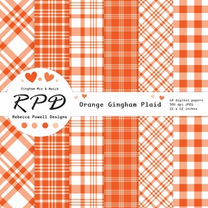 Larger examples of 6 papers with gingham and plaid check patterns.