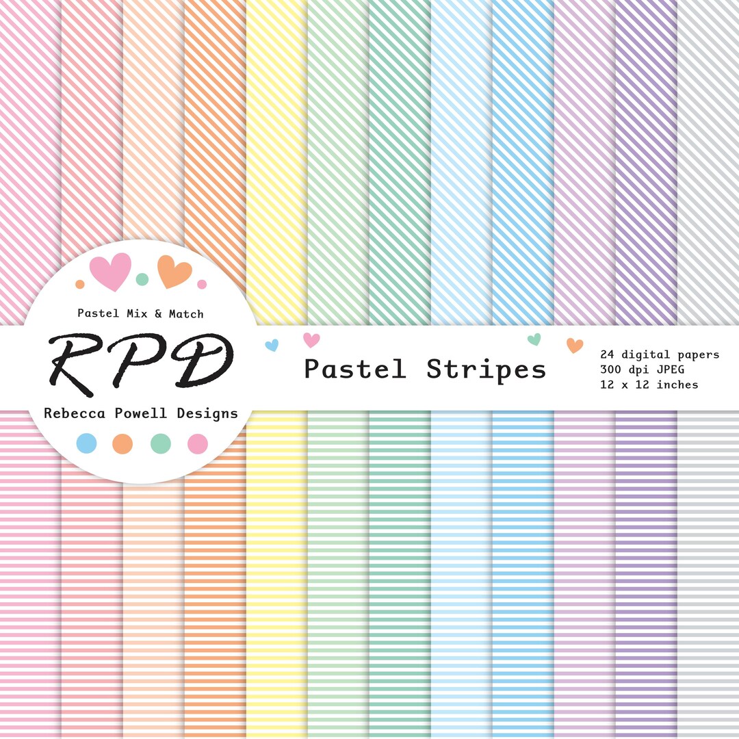 Narrow Stripes Digital Papers Pack: Seamless Striped Patterns (instant ...
