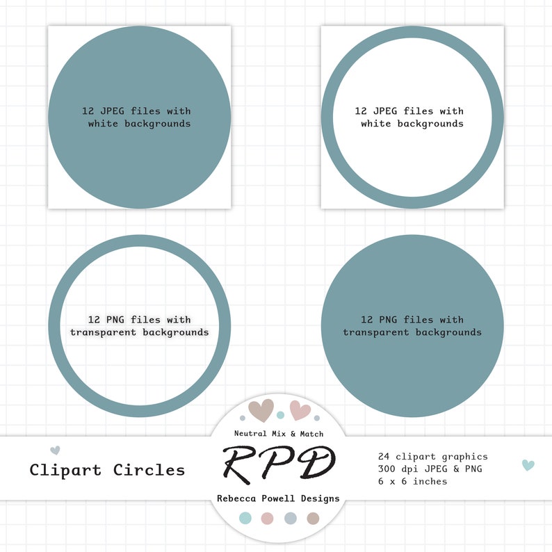 Neutral Circles Clipart Set: Geometric Graphics (PNG, JPEG) - Etsy