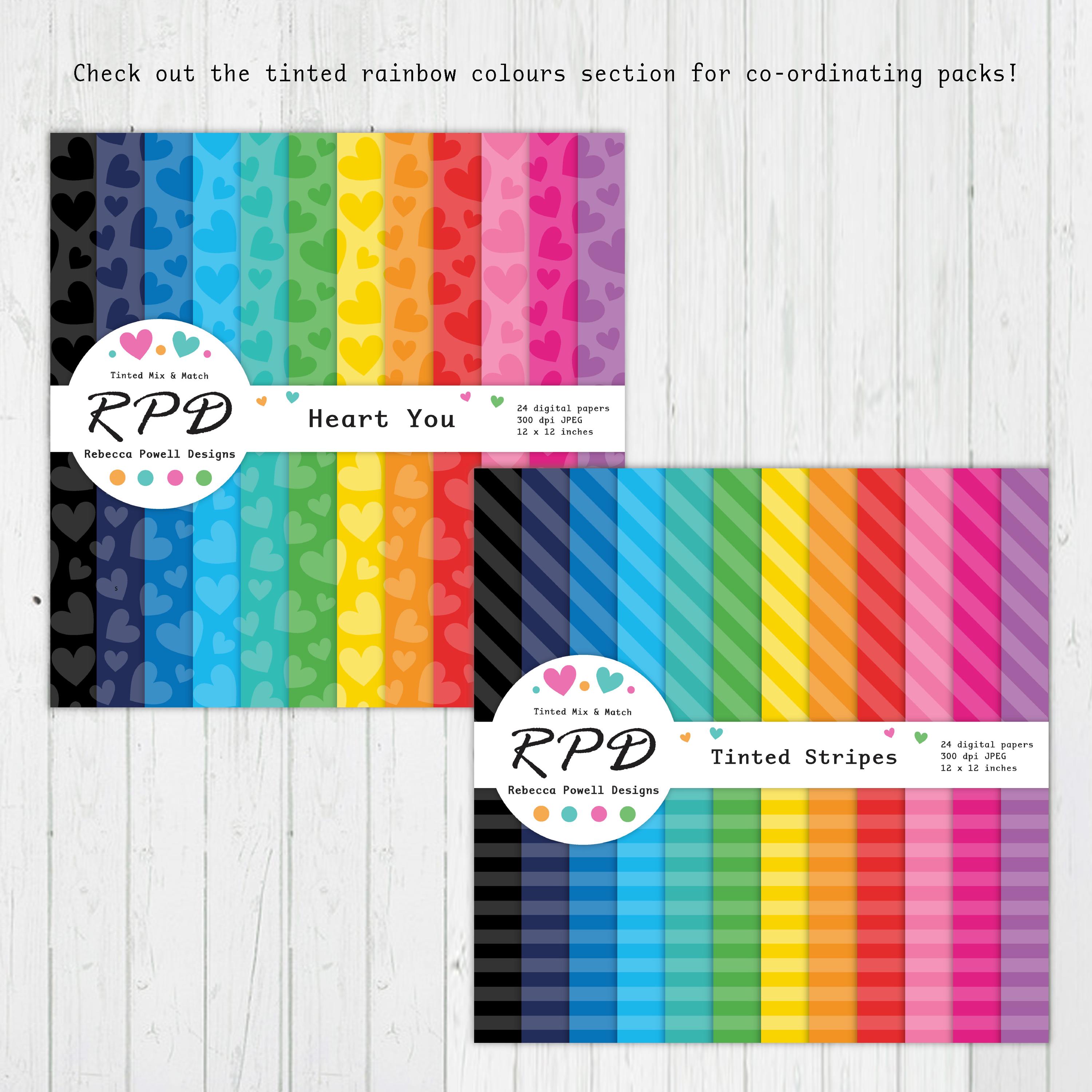 Gingham Pattern Seamless Digital Paper Pack, Rainbow Colours, Scrapbook ...