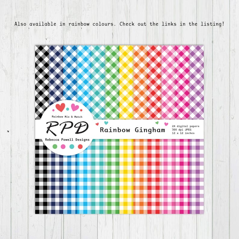 This gingham paper pack is also available in rainbow colours.