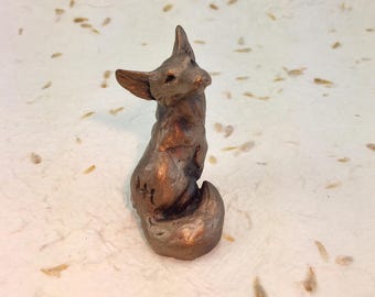 Bronze Fox Sculpture Fox Statue Fox Figurine Miniature Fox Sculpture Fox Decor Animal Bronzes Wildlife Collectable Fox Gifts Home Decor Fox