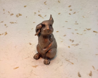 Bronze Rabbit Sculpture Rabbit Statue Rabbit Figurine Miniature Rabbit Wildlife Collectable Animal Bronzes Rabbit Decor Rabbit Bunny Hare