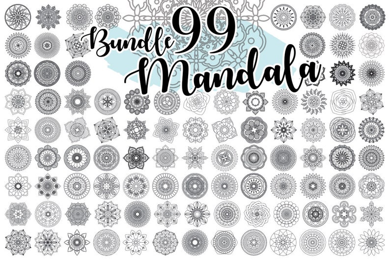 Download Mega Bundle 99 Mandala Svg Ep2 Zentangle Svg Simple Etsy