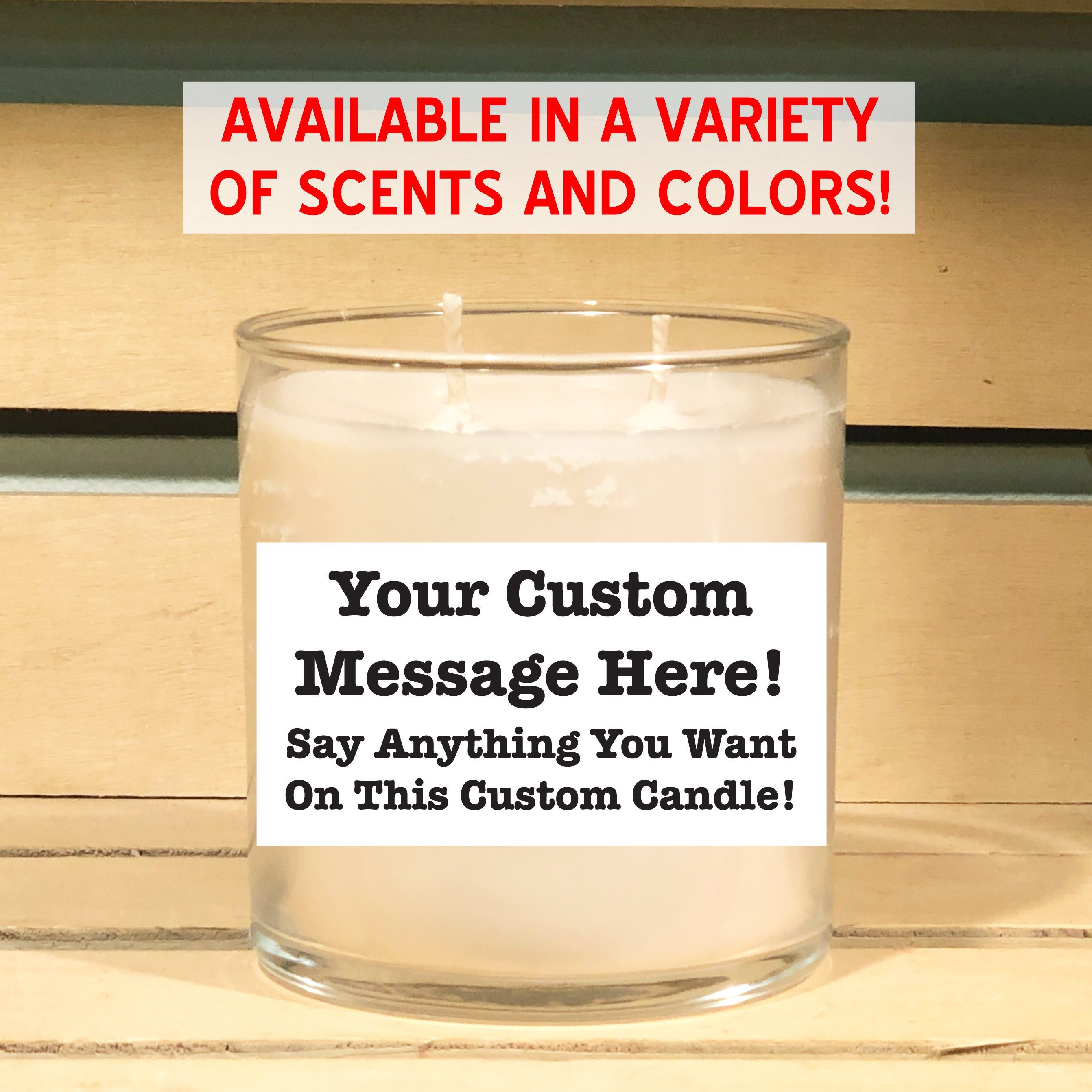 Custom Candle Personalized Candle Custom Text Candle Custom Etsy