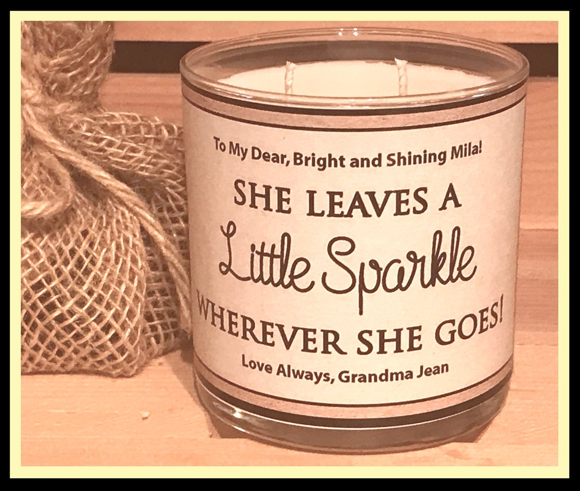 Custom Candle Custom Quote Candle Soy Candle Gift She Leaves A Etsy