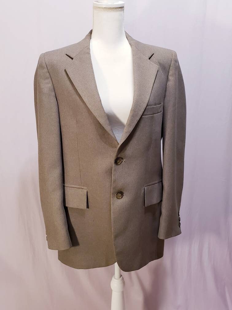 Brown/Blue Pinstripe Suit Jacket | Etsy