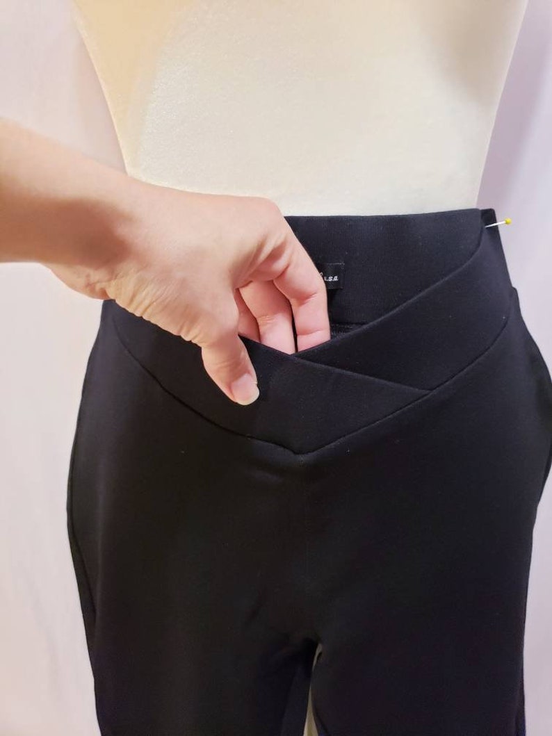 Black V Waist Stretch Leggings