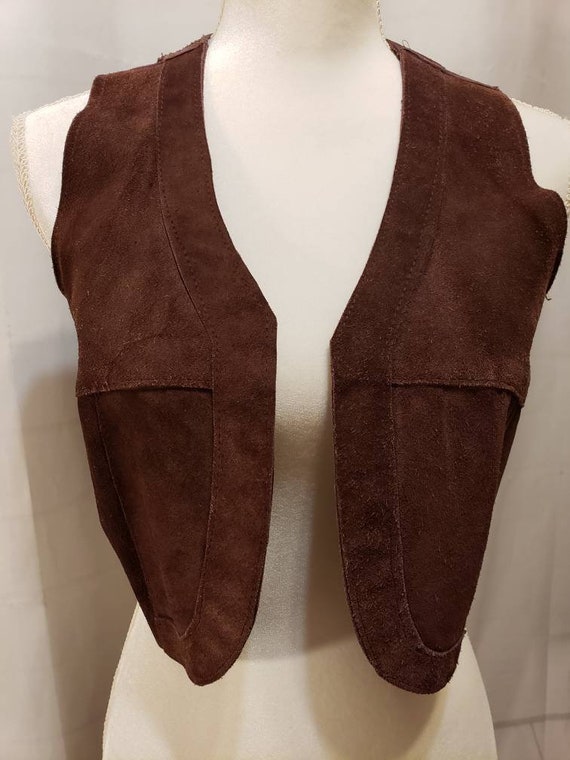 Brown Suede Cropped Vest
