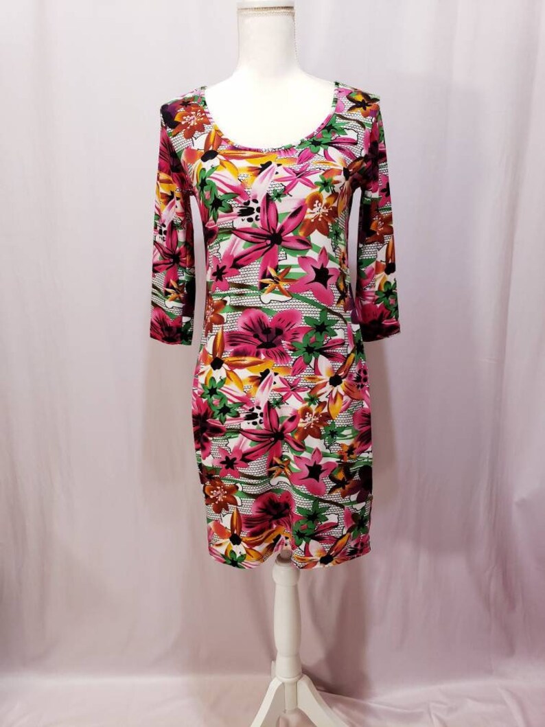 hot pink fitted dress