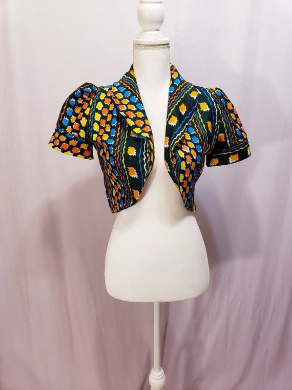 Rainbow cropped Puff/Princess Sleeve Bolero/Cardig
