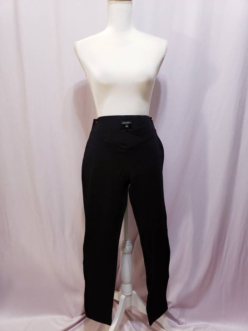 Black V Waist Stretch Leggings
