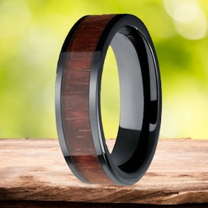Jameson Men&#39;s or Women&#39;s Whiskey Barrel Tungsten Carbide 6mm Ring - Crafted from an oak Jameson Whiskey Barrel and Solid Black Tungsten.