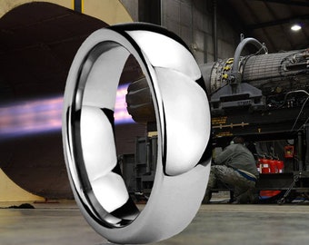 F 16 Kampfjet-Motor Ring aus einem Titan-Turbinenblatt, verwendet in einem echten F-16 Militärflugzeug Turbofan-Motor-Einzigartiger Ehering!