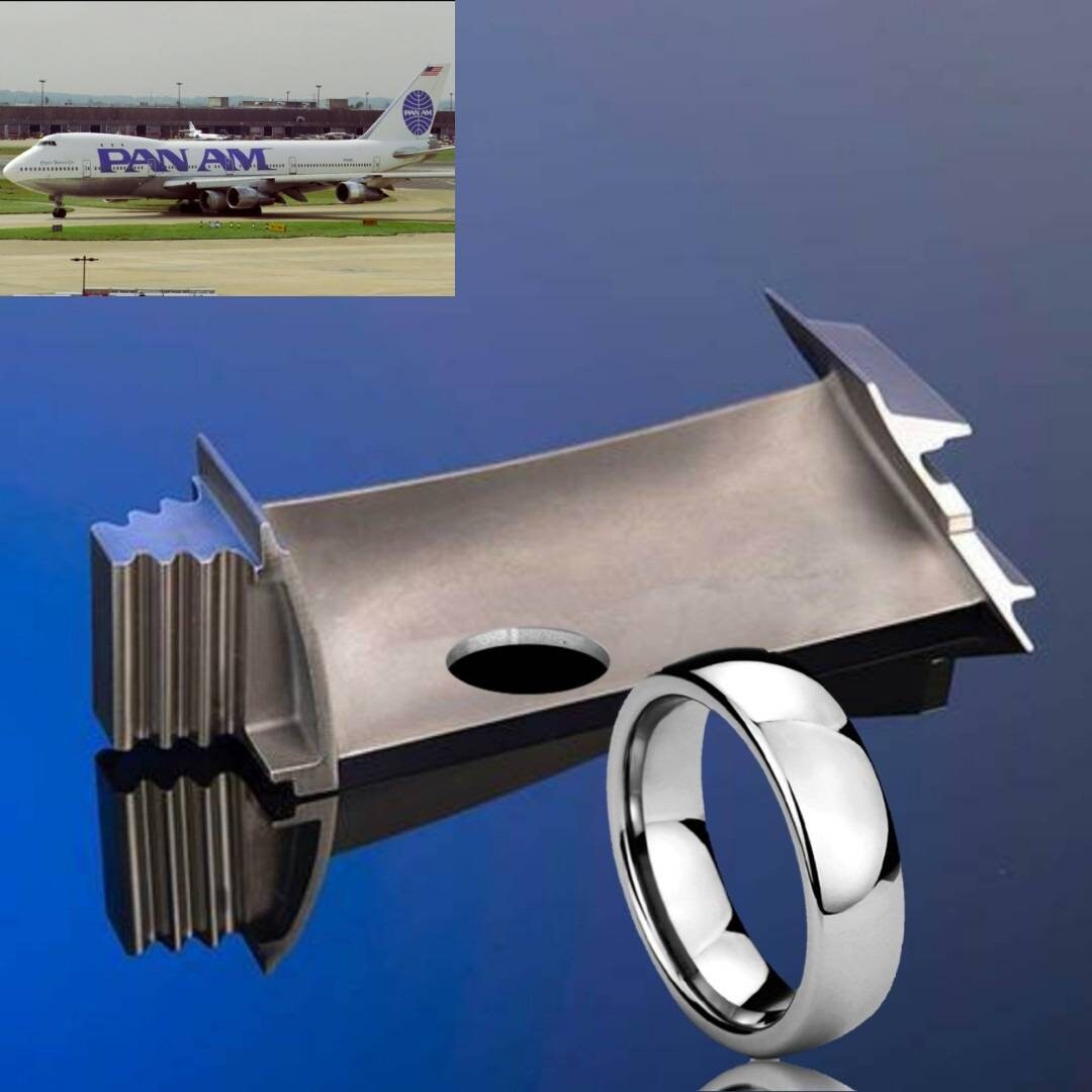 Pan Am Boeing 747-100 Ring - Crafted From an Engine Turbine Blade