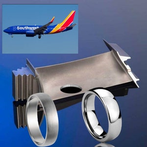 Southwest Airlines 737 Ring - Crafted from a Turbine Fan Blade Once Used a A Southwest Airlines Plane.
