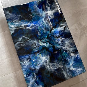 And in Between are the Doors - 24” x 36” abstract opal resin painting