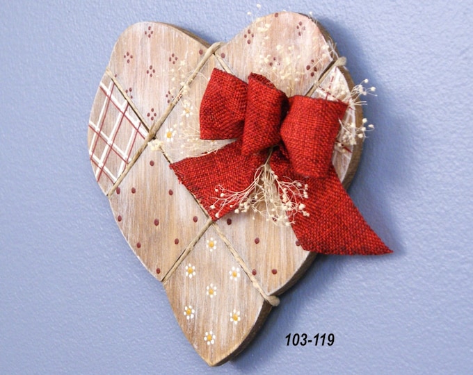 Country Heart, Heart Wall Hanging, Wooden Heart, Farmhouse Decor,  Rustic Decor, Victorian Heart, Gift for Her, Housewarming Gift