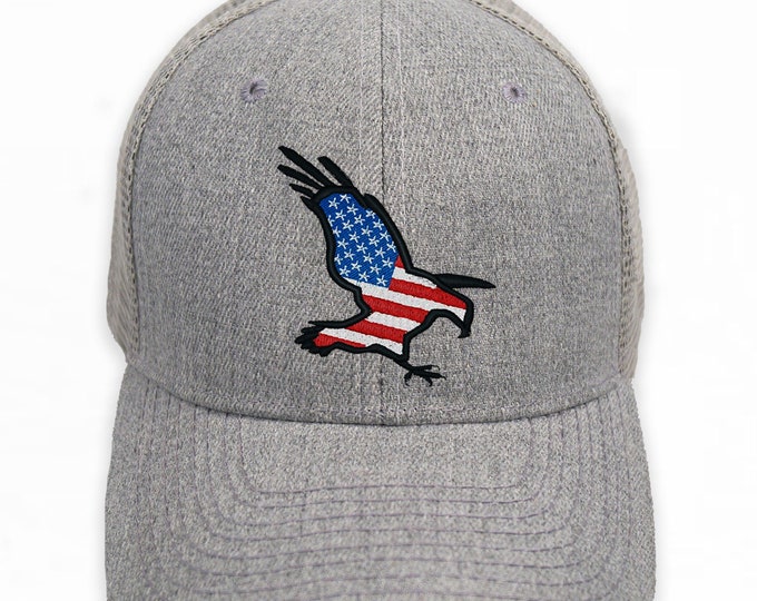 American Flag Eagle Trucker Hat, Eagle Hat, Trucker Hat, Trucker Cap, America Accessory