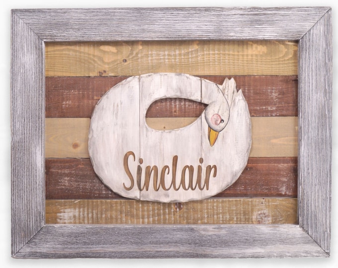 Goose Welcome, Reclaimed Wood Wall Hanging, Engraved Personalized Rustic Sign, Farmhouse decor,  Welcome Sign, Wedding Gift, Family Name