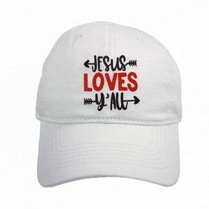 Jesus loves y'all Hat, Jesus Hat, Personalized Christian Gift,  Personalized Hat, Personalized Cap, Christian Hat, Minister Gift,  Dad Hat,