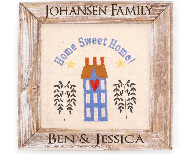 Personalized Home Sweet Home, First Home Gift, Embroidered Art Framed, Customized Wedding Gift, Couples gift, Housewarming Gift, Farmhouse