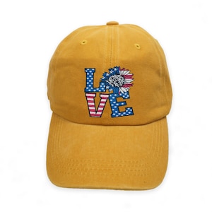 LOVE American Flag Hat, Personalized Flag hat, American Flag Design Hat, Hat, Dad Hat, America
