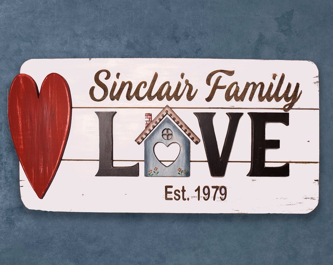 Family Name Sign, Personalized Sign, Porch Sign, Farmhouse Welcome, Love, Wall Art,  Family Name Sign, Cabin Decor, Living Room Decor