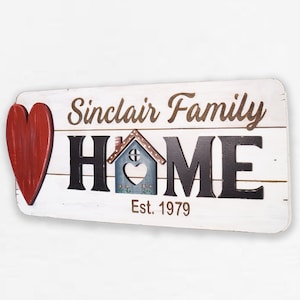 Personalisierte Familien Name HOME Schild: Handgemalte Bauernhaus Dekor