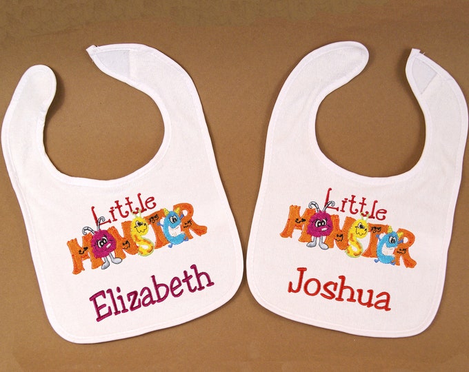 Little Monster Personalized Baby Bib, Baby Bib, Drooler Bib, Baby Name Bib, Baby Shower Gift, Customized baby gift, Newborn, Toddler Gift