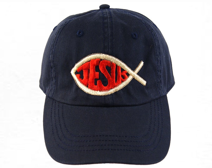 Jesus Fish Hat, Jesus Hat, Christian Fish,  Personalized Hat, Personalized Cap, Christian Hat, Minister Gift,  Dad Hat, Christmas Gift