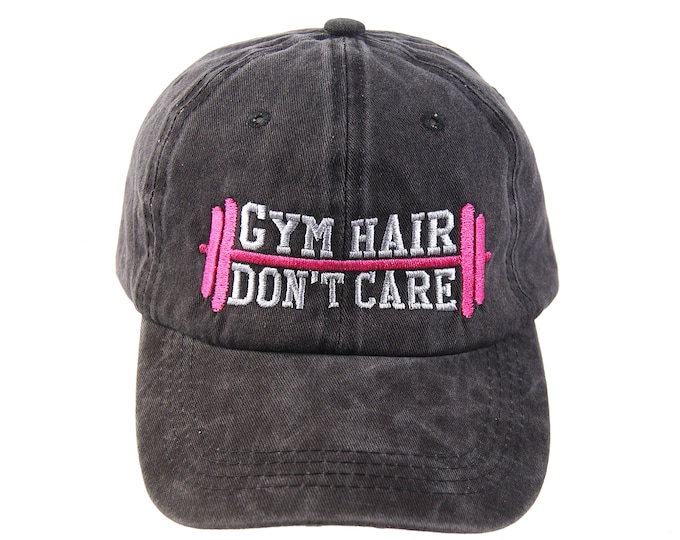 Gym Hair Don't Care Hat, Personalized Hat, Gym Hat, Gym Cap, Personalized Cap, Personalized Baseball Cap, Dad Hat, Gift for Her,