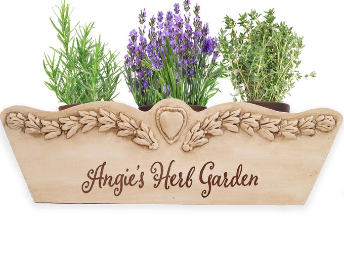 Personalized Herb Tray, Farmhouse Tray, Table Centerpiece, Floral Tray, Herb box, Herb Garden Handmade gift, housewarming gift, wedding,