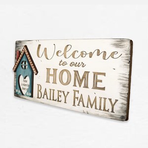 Personalized Welcome Sign, Engraved Farmhouse Sign, Entryway Sign, Porch Welcome, Family Name Sign, Rustic Decor,  Wall Art,  Wedding Gift,